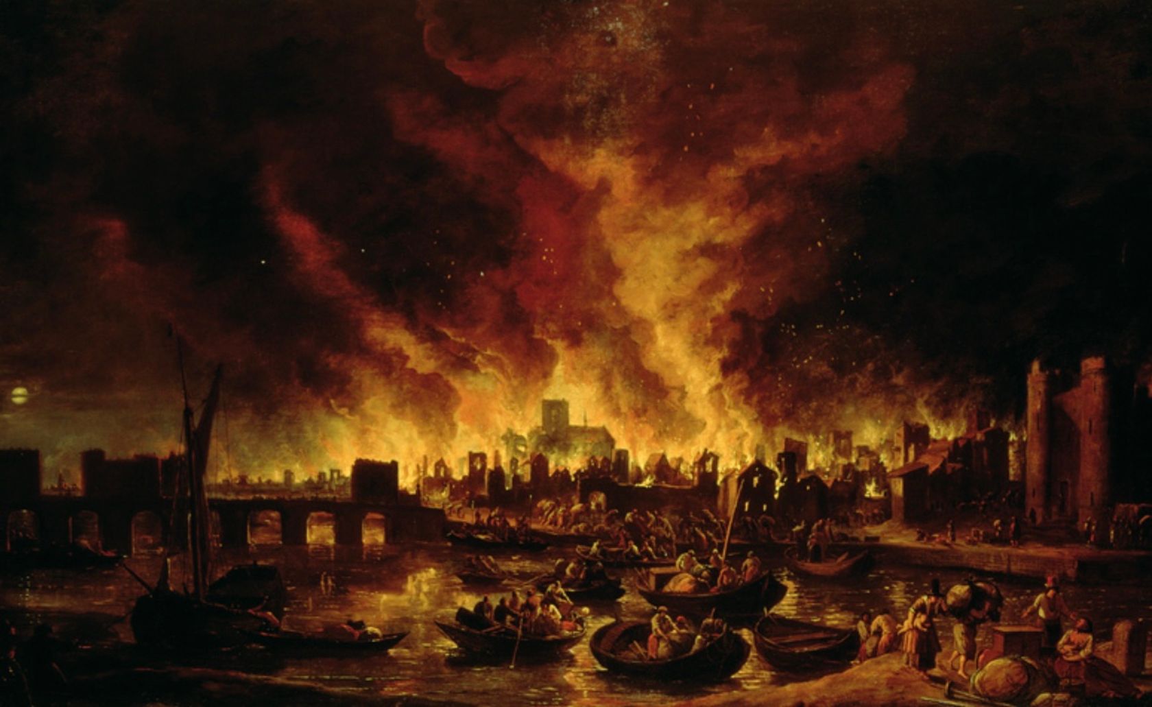 絵画  PARTY FIRE The Start of the Fire, Pudding Lane | Layers of London